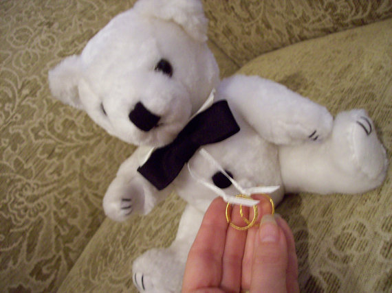 Mariage - A Ring "BEAR" ring pillow little boy ring bearer wedding ceremony teddy bear gift