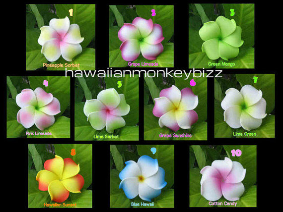 Свадьба - CURLY PLUMERIA - Foam Hair Picks or Clips - Your Choice of  10 . . .