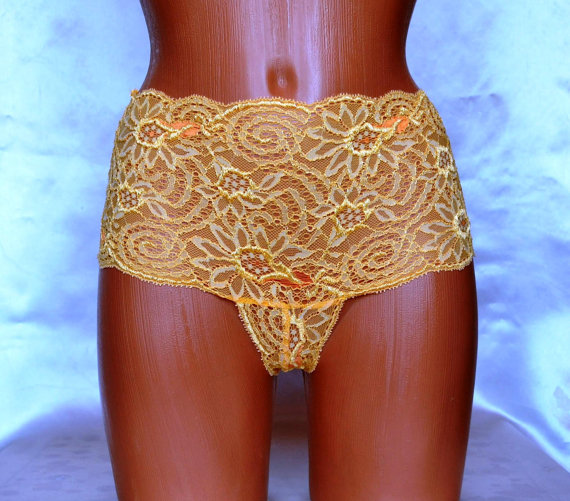زفاف - WOMENS HIGHWAISTED Panties BRAZILIAN Thong Sexy Lingerie Bridal Lingerie Bottoms Lace Lingerie Fetish Lingerie See Through Lingerie Strings