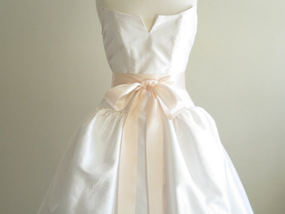 زفاف - Pale Peach Nude Bridal Sash Belt Ribbon,High Quality Double Faced Satin Bridal Belt 2 1/4 Inch, Immediately Available Wedding Accessories