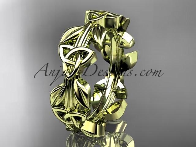 Свадьба - 14kt yellow gold diamond celtic trinity knot wedding band, engagement ring CT7316B