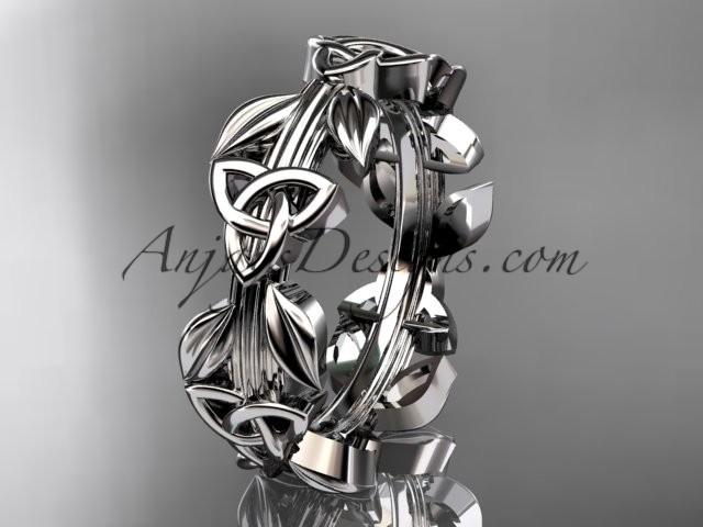 Mariage - 14kt white gold diamond celtic trinity knot wedding band, engagement ring CT7316B