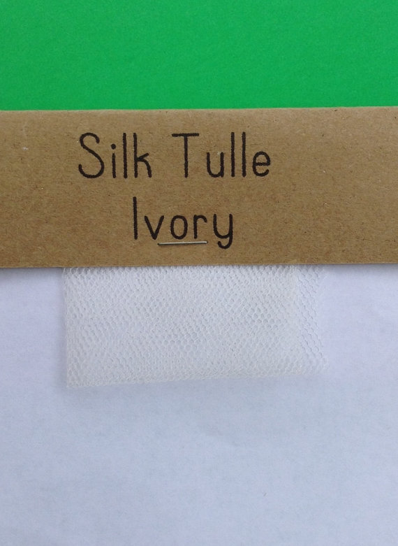 Hochzeit - Silk tulle ivory Fabric Swatch Sample White and Ivory wedding veil