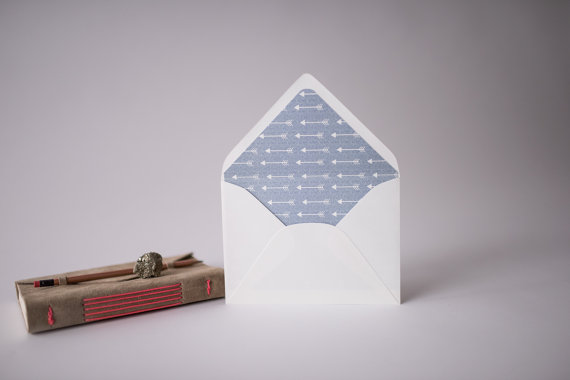 Wedding - arrows lined envelopes (set of 10) - available in 10 colors!