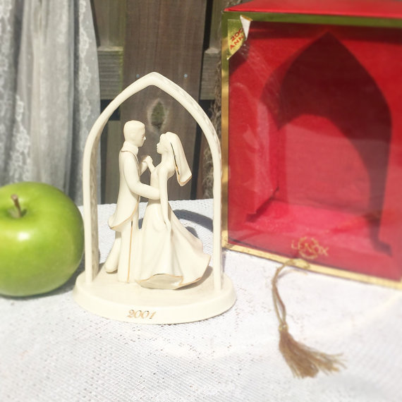 Wedding - Porcelain Lenox Wedding Cake Topper, Pergola Arbor Arch Gazebo, Decor Christmas tree ornament, Gift