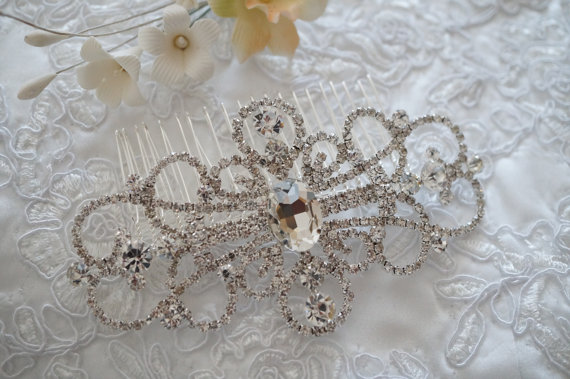 Wedding - Bridal Hair Comb, Crystal Hair Comb, Wedding Hair Accessories, Vintage Inspired Bridal Hair Comb, Bridal Hair Accessories