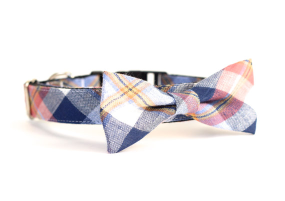 Hochzeit - New Color! Davidson Plaid, Dog Cat Pet bow tie, collar, leash for dog park, party, family photo and wedding!