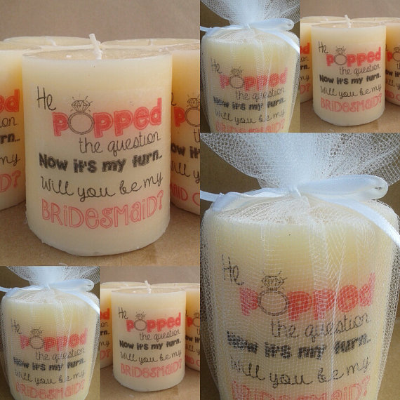 Mariage - Personalized Will you be my bridesmaid,maid of honor, matron of honor, gift. Card, Invitation, invite, announcement, Unique, scented candle