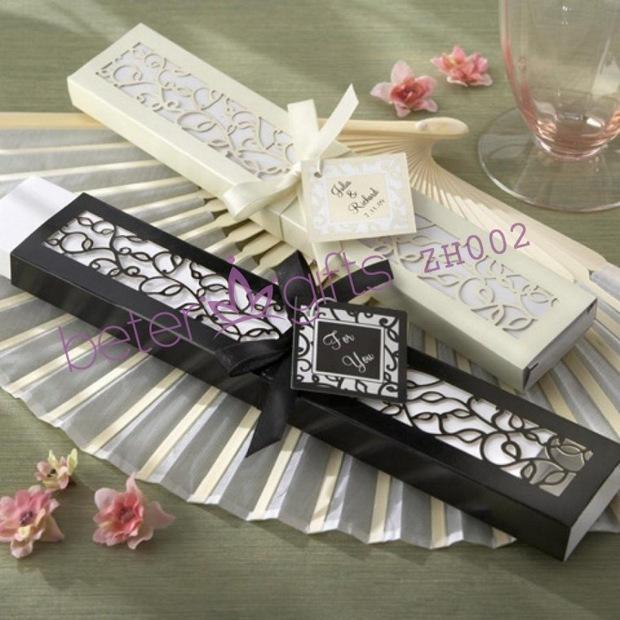 Hochzeit - 2015热卖 婚庆用品 黑白花纹丝扇,抽奖礼物 上海高端婚礼ZH002