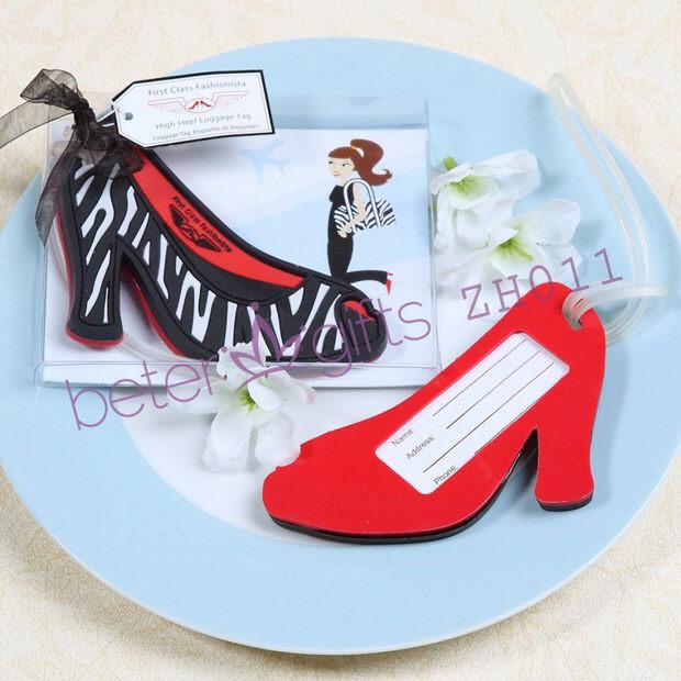 Hochzeit - 爆款热卖 婚庆用品 居家派对红色 高跟鞋欧美节日创意行李牌ZH011