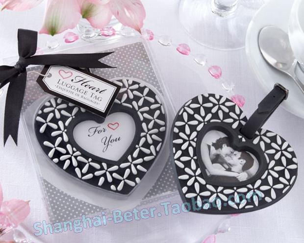 Wedding - "Follow Your Heart" Black-and-White Luggage Tag