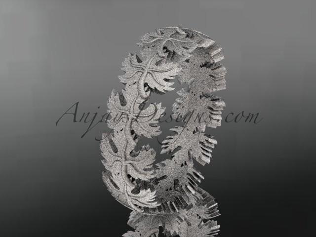 Свадьба - platinum diamond maple leaf and vine wedding ring, engagement ring,wedding band ADLR40