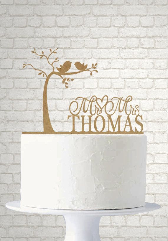 Свадьба - Rustic Wedding Cake Topper - Bride And Groom - Love Birds - Love Tree - Custom Cake Topper A740