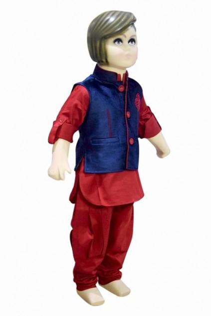 زفاف - Red Party Kurta Pyjama for kids Boys