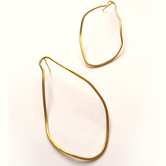 Hochzeit - Gold earrings, drop earrings, pear earrings, gold jewelry, handmade jewelry, free shipping worlwide