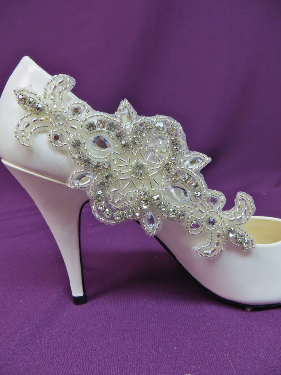 Свадьба - Bridal Shoe Clips, Wedding Bridal Shoes,  Rhinestone Shoe Clips,  Crystal Shoe Accessory, Wedding Shoe Clips