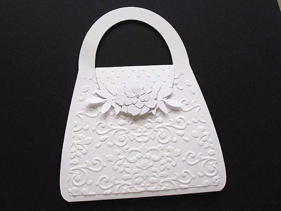 زفاف - BRIDAL SHOWER Handbag Invitation