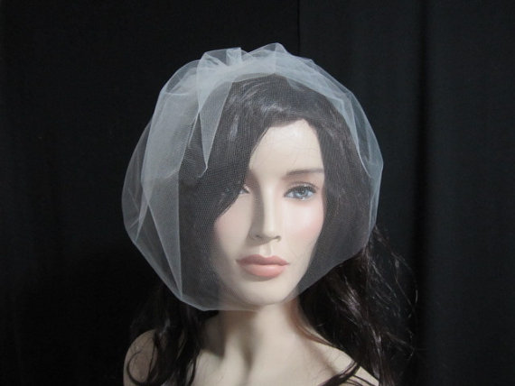 Wedding - 14 inch tulle birdcage veil, wedding veil, bridal veil available in white, diamond white, light ivory, and ivory