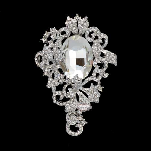 Wedding - Rhinestone Brooch Embellishment - Silver - Rhinestone Brooch - Cake Bling - Wedding Brooch - Brooch Bouquet - Jewelry RD408