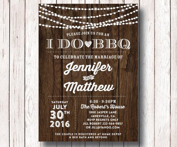 زفاف - I Do BBQ Wedding Reception Invitation, I Do BBQ Couples Shower, Couples Bridal Shower, Barbeque Bridal Shower, Printable I Do BBQ