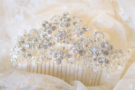 زفاف - Bridal Hair Comb Wedding Hair Comb- Wedding Hair Accessories-Rhinestone Bridal Comb-Crystal Wedding Comb-Bridal Headpiece