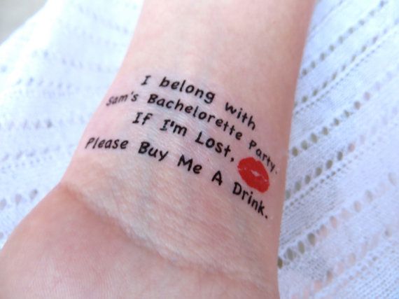 Hochzeit - 20 Bachelorette Party Sorority Party Temporary Tattoo -plus FREE Matching Tattoo For The Bride- I'm Lost, Please Buy Me A Drink