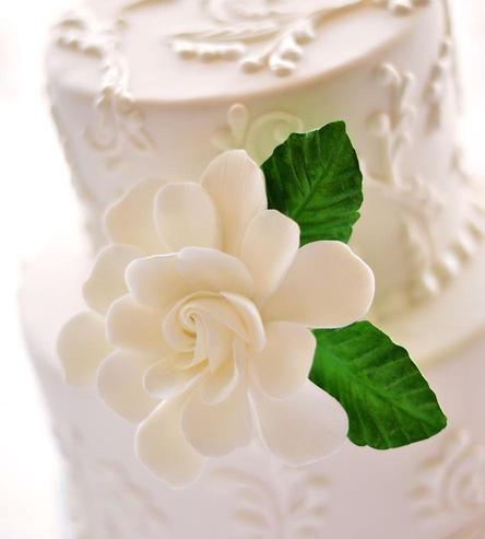 Hochzeit - Clay Gardenia Flower Cake Topper