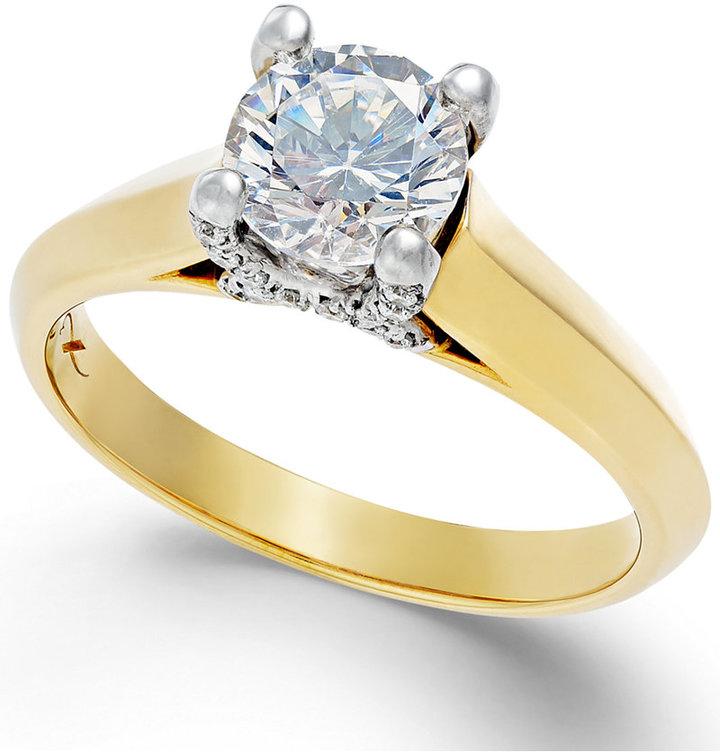 زفاف - X3 Certified Diamond Solitaire Engagement Ring in Titanium (1-1/4 ct. t.w.)