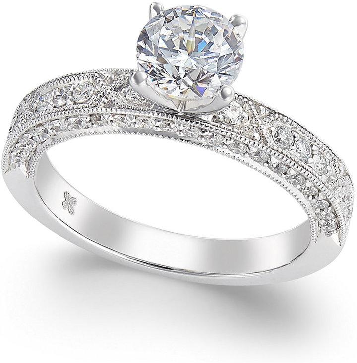 Mariage - Certified Diamond Engagement Ring (1-1/5 ct. t.w.) in 18k White Gold
