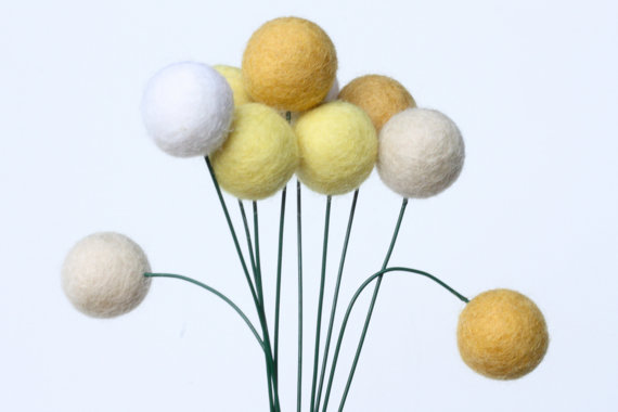 Mariage - Custom flower bouquet- Customize your felt ball flower-Colorful Wedding Decor- Corporate Event Party Table Decoration- Fun Party Decor