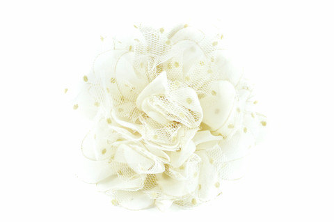 Wedding - Cream Shabby Chic Collar Flower - Chiffon Off-White Detachable Dog Collar Flower for Weddings
