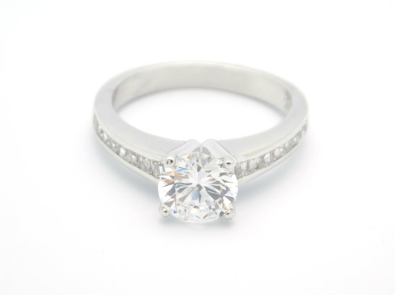 زفاف - solitaire sterling silver ring, cz ring, cz wedding ring, cz engagement ring, wedding ring, solitaire ring, size 5 6 7 8 9 10 - MC1076001AZ