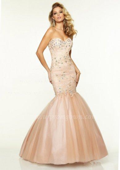 Mariage - 2015 Mori Lee 97079 Nude Beaded Lace Embellished Prom Dresses