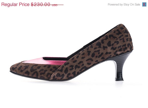 زفاف - CIJ SALE 50% OFF Woman Pumps - Free Upgrade To Express Shipping - Leopard pattern heels shoes - Handmade by ImeldaShoes