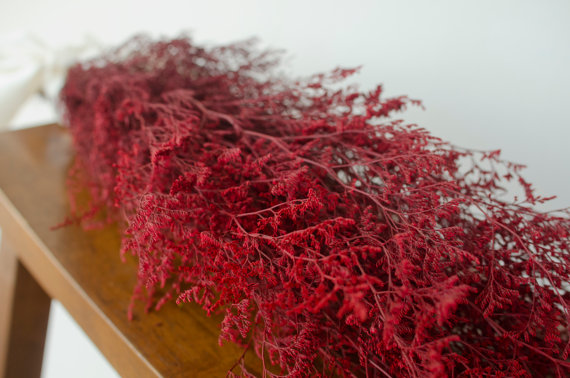 زفاف - Bunch of preserved red misty, red caspia, red wedding, fall wedding decor, red dried flowers, red flowers, holiday dried flowers