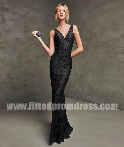 Wedding - 2016 Black Lace Mermaid Cocktail Dresses by Pronovias LASO
