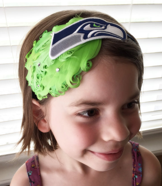 زفاف - Seahawks Headband - Adult Seahawks - Seahawks Girl - Green Headband - Feather Hair Piece - Newborn Seahawks - Woman Seahawks - Seattle Bows