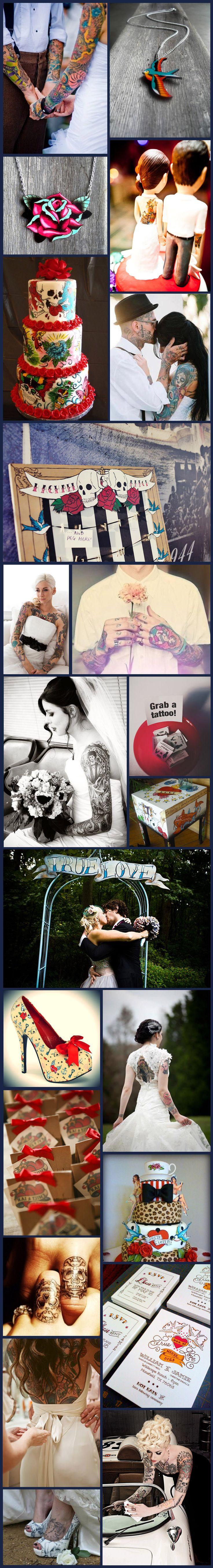 Hochzeit - Wednesday Wedding Inspiration: Tattoo & Ink