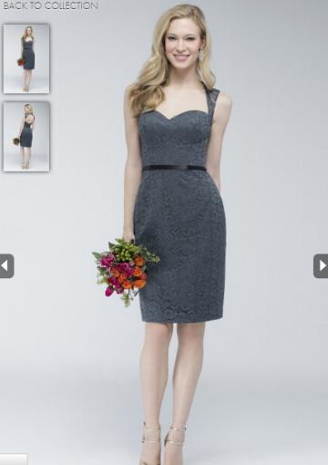Wedding - Buy Australia Grey A-line Straps with Belt Lace Skirt Mini Length 2015 Spring Bridesmaid Dresses 791 at AU$136.88 - Dress4Australia.com.au