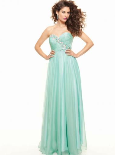 Hochzeit - A-line Sweetheart Natural Floor Length Sleeveless Beading Ruched Zipper Up Chiffon Mint Lavende Prom / Homecoming / Evening Dresses By Paparazzi 93084