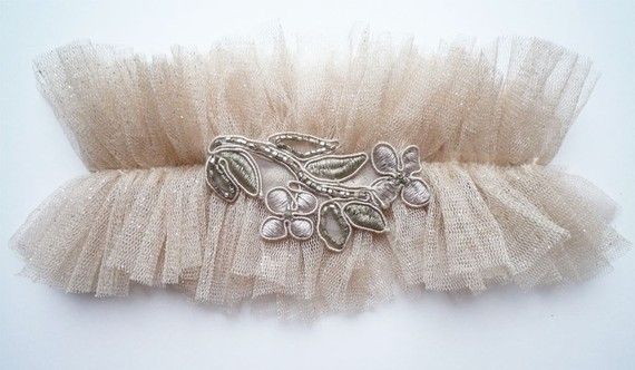 Wedding - Glitterati Silk Tulle Garter