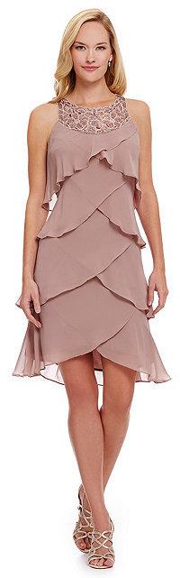 Mariage - S.L. Fashions Cutout Tulip-Tiered Dress