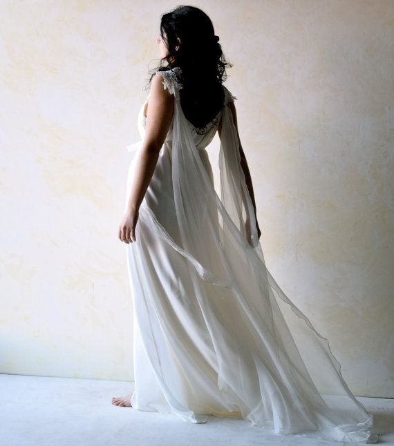 Mariage - Ethereal Wedding Dress, Tunic Wedding Dress, Grecian Wedding Dress, Medieval Wedding Dress, Elf Wedding Dress, Beach Wedding, Boho Dress
