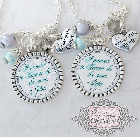 Свадьба - Personalized Wedding Jewelry, Mother of the Bride, Mother of the Groom, Gift from Bride, Gift from Groom, Inspirational Jewelry, Necklace