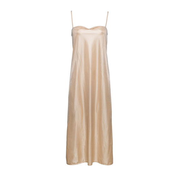 Hochzeit - Long skin tone chemise,  Nude maxi slip dress , maxi camisole, beige undergarment