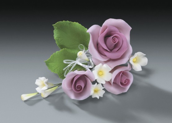 Mariage - Mauve Gum Paste Rose Spray for Weddings and Cake Decorating - Ships Insured!