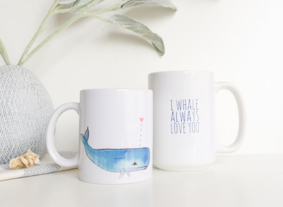 Mariage - I whale always love you. Whale mug. Cute Coffee Mug. Funny Coffee Mug. Love You Mug. Animal Mug. Bridesmaids gift mug.