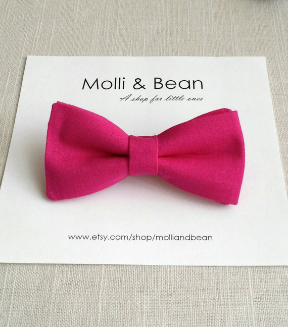 Wedding - The Lu - Baby, Newborn, Toddler, Boys bow tie, Kids bow tie, Ring bearer bow tie, Wedding bowtie, Hot Pink bowtie, Easter bow tie