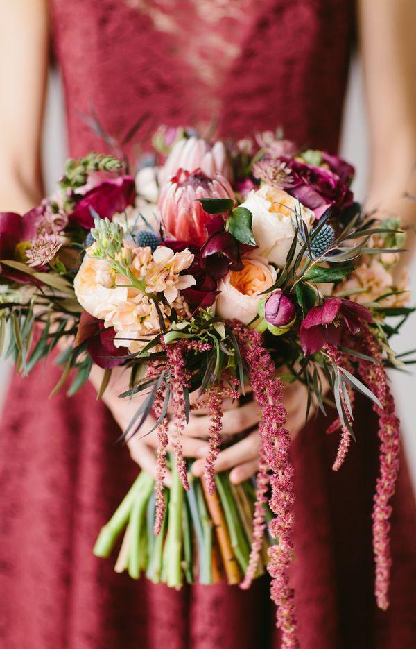Hochzeit - A Stunning Styled Bridal Session In Marsala {Pantone Color Of The Year}