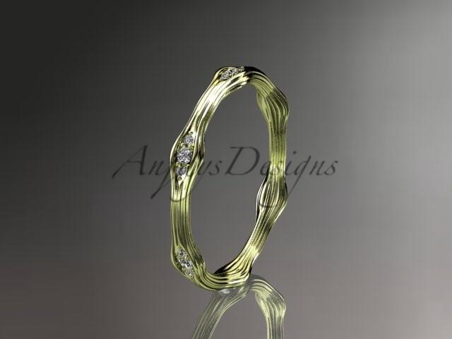 Wedding - 14kt yellow gold diamond vine wedding ring, engagement ring ADLR21AB